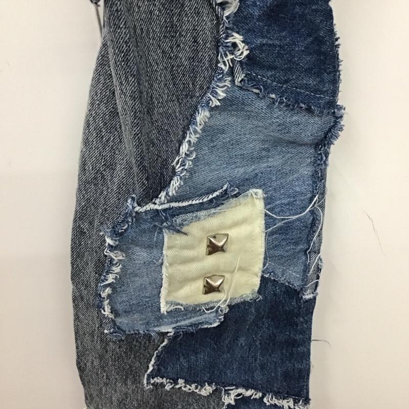 ミニマル mnml パンツ デニム、ジーンズ デニムパンツ スリムパンツ フレアパンツ ジーンズ 32インチ ダメージ加工 インディゴ / インディゴ /  メンズ USED 古着 中古 10118238