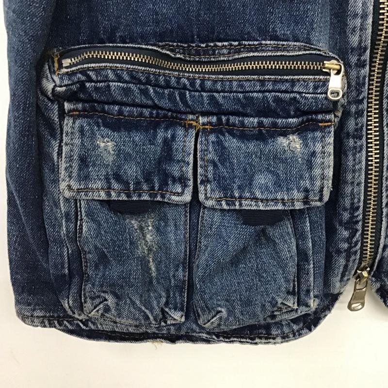 ザラ ZARA ベスト ベスト 2553/240/400 デニムベスト L 無地 インディゴ / インディゴ /  レディース USED 古着 中古 10133630