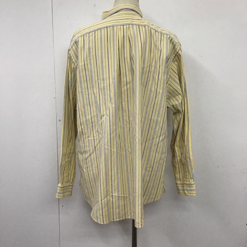 ラルフローレン RALPHLAUREN シャツ、ブラウス 長袖 長袖シャツ ,ストライプシャツ ボタンダウンシャツ カジュアルシャツ ロゴ、文字 X ストライプ 青 / ブルー / X 黄 / イエロー /  メンズ USED 古着 中古 10107096