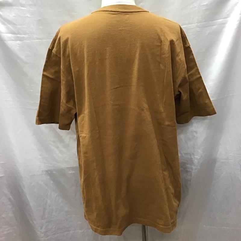 カーハート Carhartt Tシャツ 半袖 K84BRN ヘンリーネック L ロゴ、文字 茶 / ブラウン /  メンズ USED 古着 中古 10122616