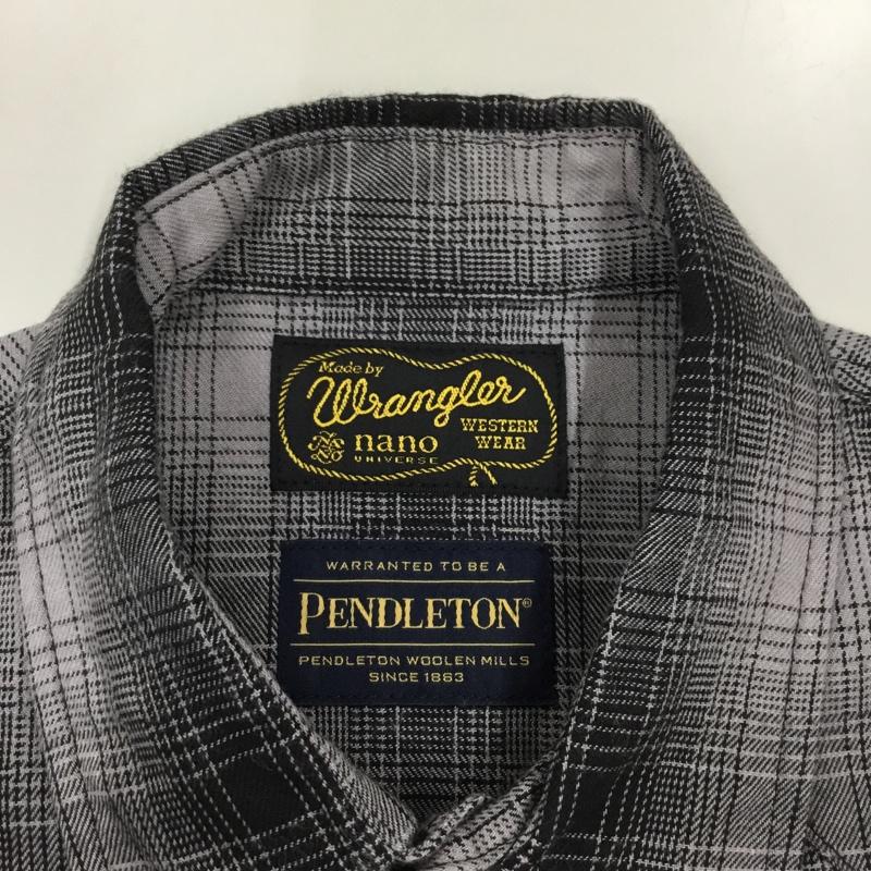 ラングラー Wrangler シャツ、ブラウス 長袖 ws9231 PENDLETON nanouniverse ペンドルトン ナノユニバース ウエスタン チェックシャツ S チェック 黒 / ブラック /  メンズ USED 古着 中古 10119727