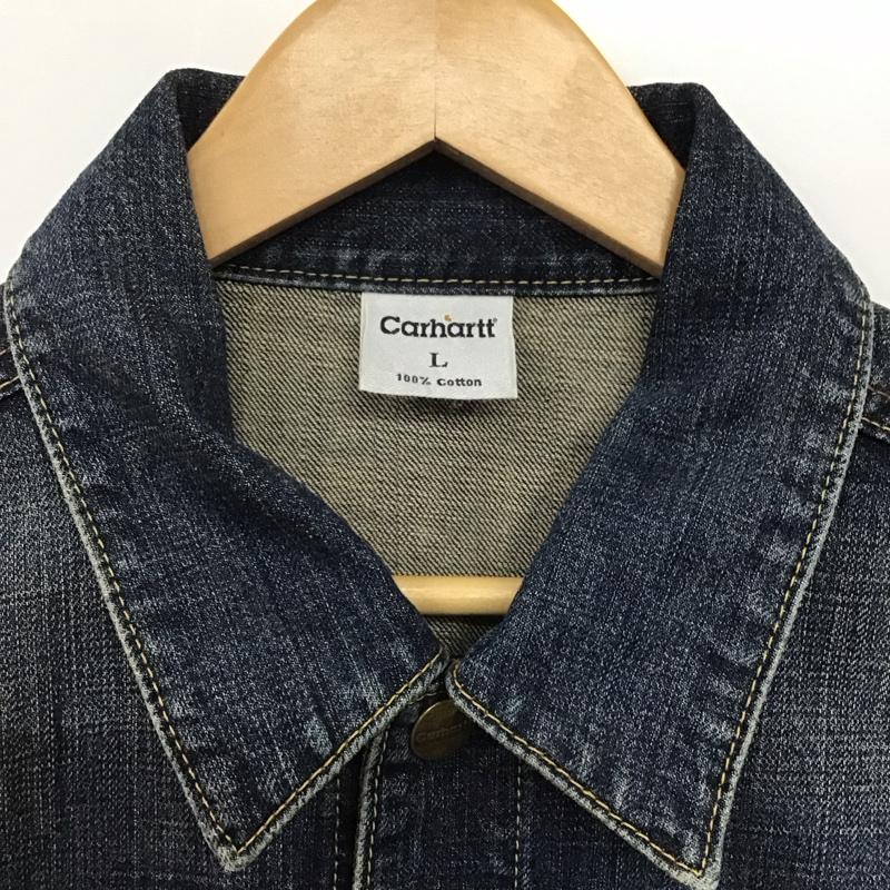 カーハート Carhartt ジャケット、上着 ジャケット、ブレザー デニムジャケット Gジャン アウター カジュアルジャケット L ロゴ、文字 インディゴ / インディゴ /  メンズ USED 古着 中古 10145242