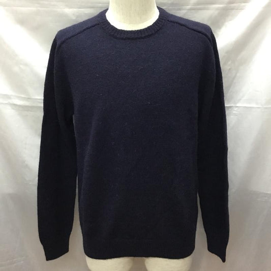 ニューヨーカー NEWYORKER ニット、セーター 長袖 長袖ニットカットソー ニット セーター クルーネックニット L 無地 紺 / ネイビー /  メンズ USED 古着 中古 10113367