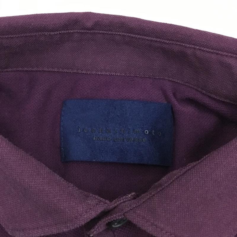 ジュンハシモト junhashimoto ポロシャツ 半袖 nuc41tt0103fc JUNHASHIMOTO×nanouniverse 半袖ポロシャツ 半袖カットソー XL 無地 紫 / パープル /  メンズ USED 古着 中古 10114578