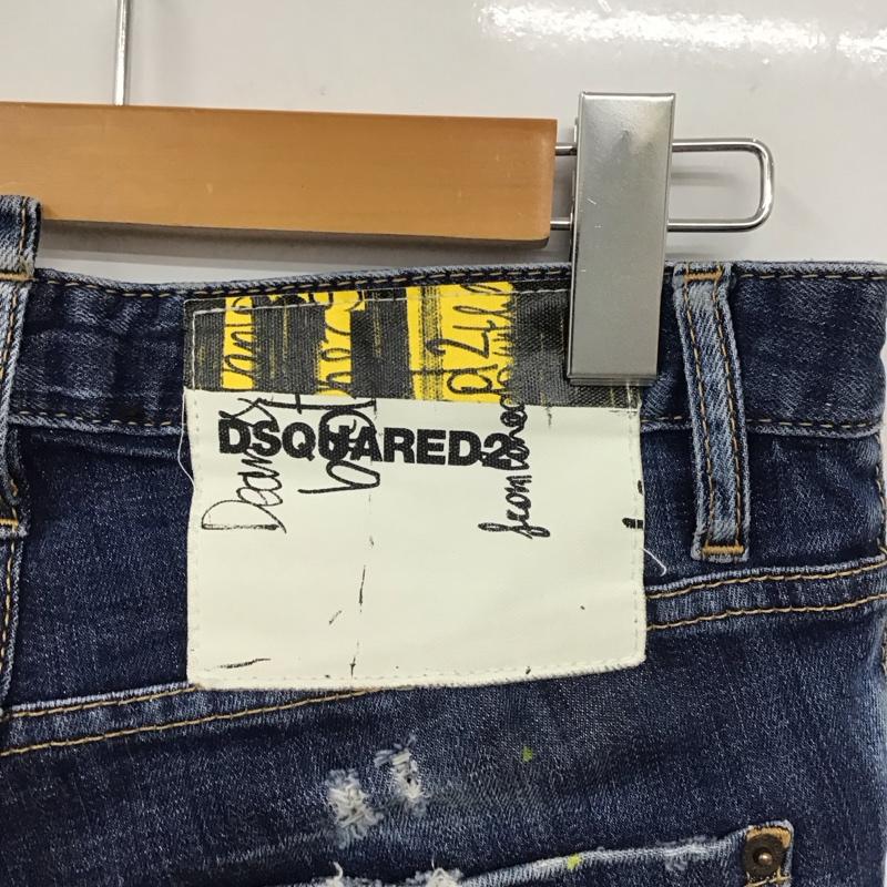 ディースクエアード2 DSQUARED2 パンツ デニム、ジーンズ デニムパンツ スリムパンツ ストレッチパンツ ジーンズ 34 ダメージ加工 インディゴ / インディゴ /  レディース USED 古着 中古 10115983