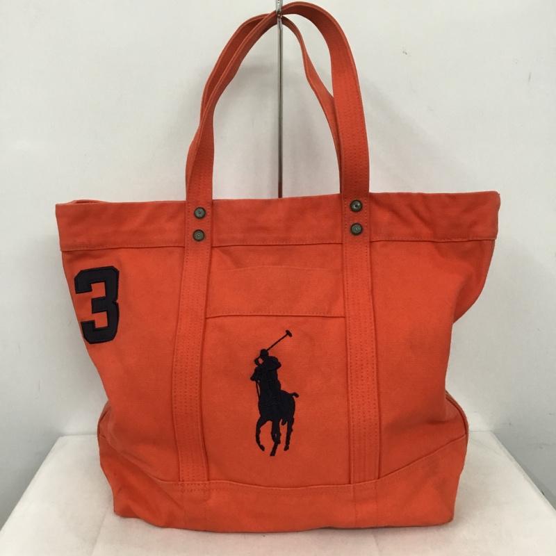 ポロラルフローレン POLO RALPH LAUREN トートバッグ トートバッグ ビッグポニー キャンバス 刺繍 橙 / オレンジ /  メンズ USED 古着 中古 10140205