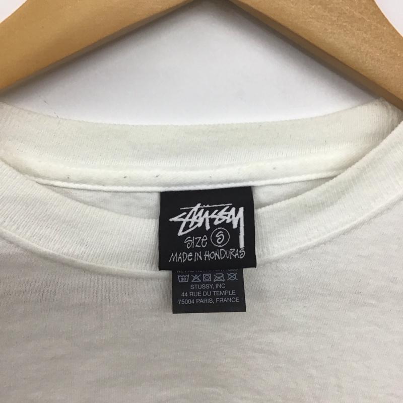 ステューシー STUSSY カットソー 長袖 長袖カットソー プリントカットソー クルーネック S ロゴ、文字 白 / ホワイト /  メンズ USED 古着 中古 10149191