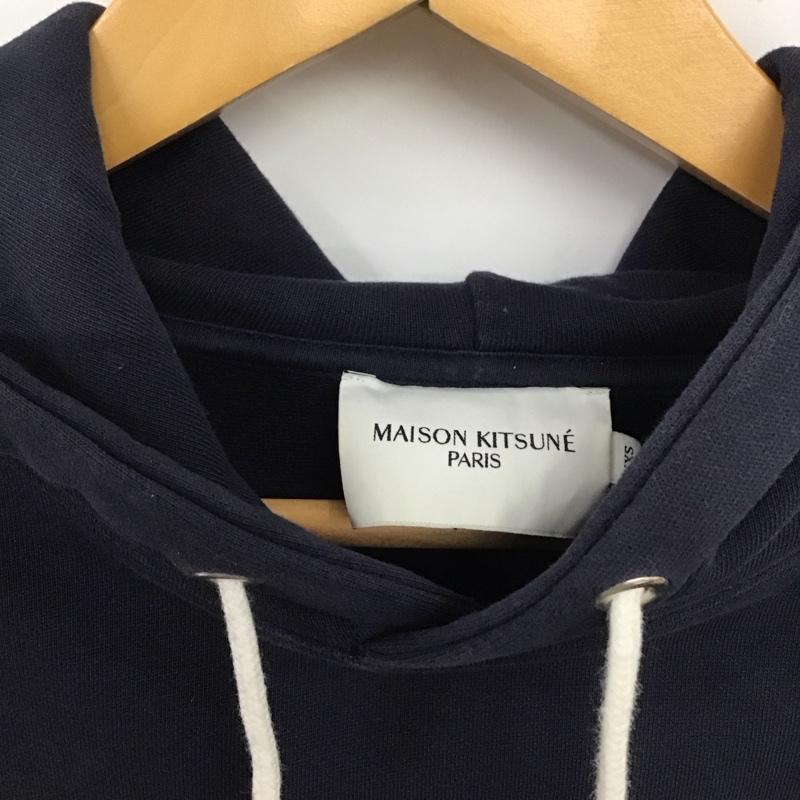 メゾンキツネ MAISON KITSUNE パーカー 長袖 XXS 無地 紺 / ネイビー /  レディース USED 古着 中古 10139968