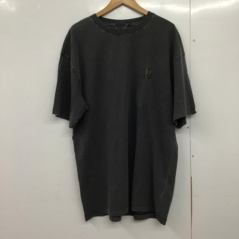 カーハート Carhartt シャツ、ブラウス 半袖 XL ロゴ、文字 チャコールグレー / チャコールグレー /  メンズ USED 古着 中古 10143244