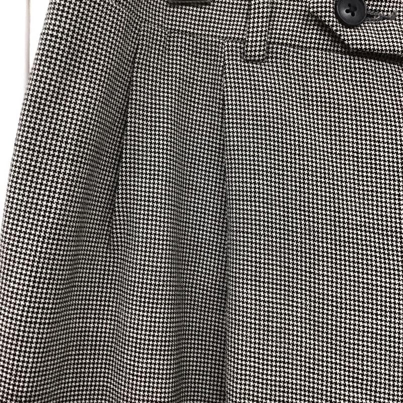 古着 USED パンツ スラックス Corbin 80s 90s スラックス ワイドパンツ カジュアルパンツ 千鳥格子 白 / ホワイト / X 黒 / ブラック /  メンズ USED 古着 中古 10106548