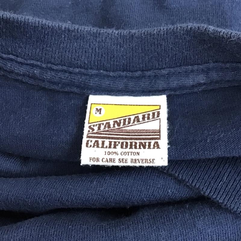 スタンダード カリフォルニア STANDARD CALIFORNIA Tシャツ 半袖 クルーネック M ロゴ、文字 紺 / ネイビー /  メンズ USED 古着 中古 10118123
