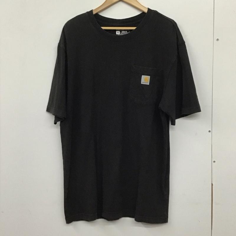 カーハート Carhartt Tシャツ 半袖 105710 BLK LOOSE FIT バックプリント クルーネック M ロゴ、文字 黒 / ブラック /  メンズ USED 古着 中古 10140246
