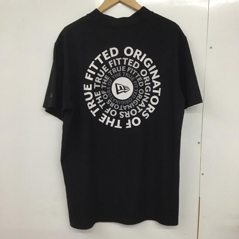ニューエラ NEW ERA Tシャツ 半袖 半袖カットソー 無地Tシャツ スタンドネックカットソー XL ロゴ、文字 黒 / ブラック /  メンズ USED 古着 中古 10132340