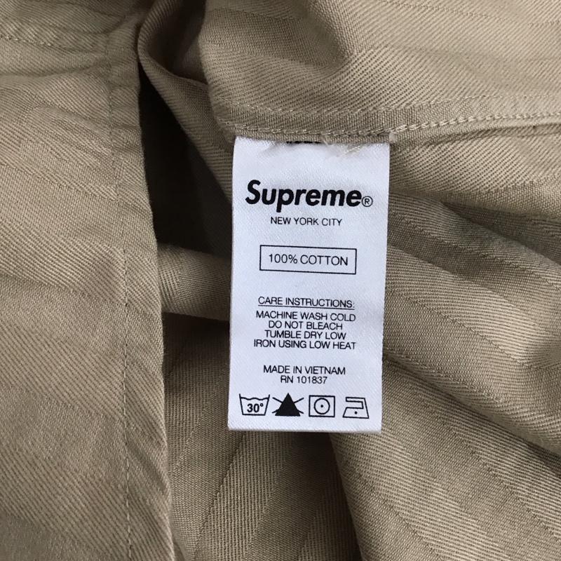 シュプリーム Supreme シャツ、ブラウス 長袖 20AW JacquardStripeTwillShirt ジャガードストライプツイル 長袖シャツ L ロゴ、文字 ベージュ / ベージュ /  メンズ USED 古着 中古 10129626