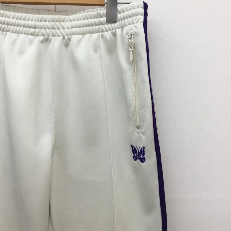 ニードルス Needles パンツ ワークパンツ、ペインターパンツ NEEDLES ジップド トラックパンツ ジャージ 23SS MR289 M 刺繍 白 / ホワイト / X 紫 / パープル /  メンズ USED 古着 中古 10115041
