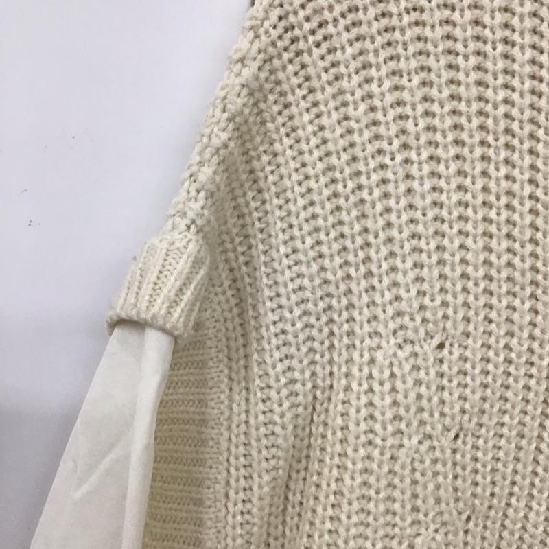ダブルクローゼット w closet ニット、セーター 長袖 327430 ドッキング レイヤード風 FREE 無地 白 / ホワイト / X アイボリー / アイボリー /  レディース USED 古着 中古 10119581