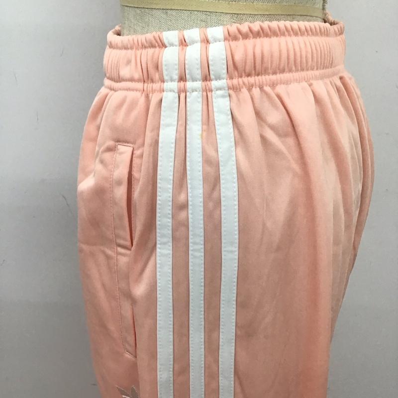 アディダス adidas パンツ ワークパンツ、ペインターパンツ ジャージ パンツ ワイドパンツ カジュアルパンツ M ロゴ、文字 桃 / ピンク /  レディース USED 古着 中古 10123974