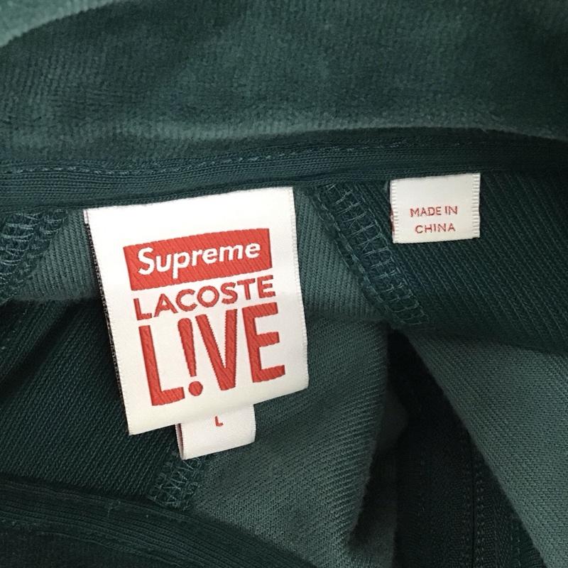 シュプリーム Supreme カットソー 長袖 18SS Supreme×LACOSTE VelourHalfZipTrackTop プルオーバー L ロゴ、文字 緑 / グリーン /  メンズ USED 古着 中古 10115606