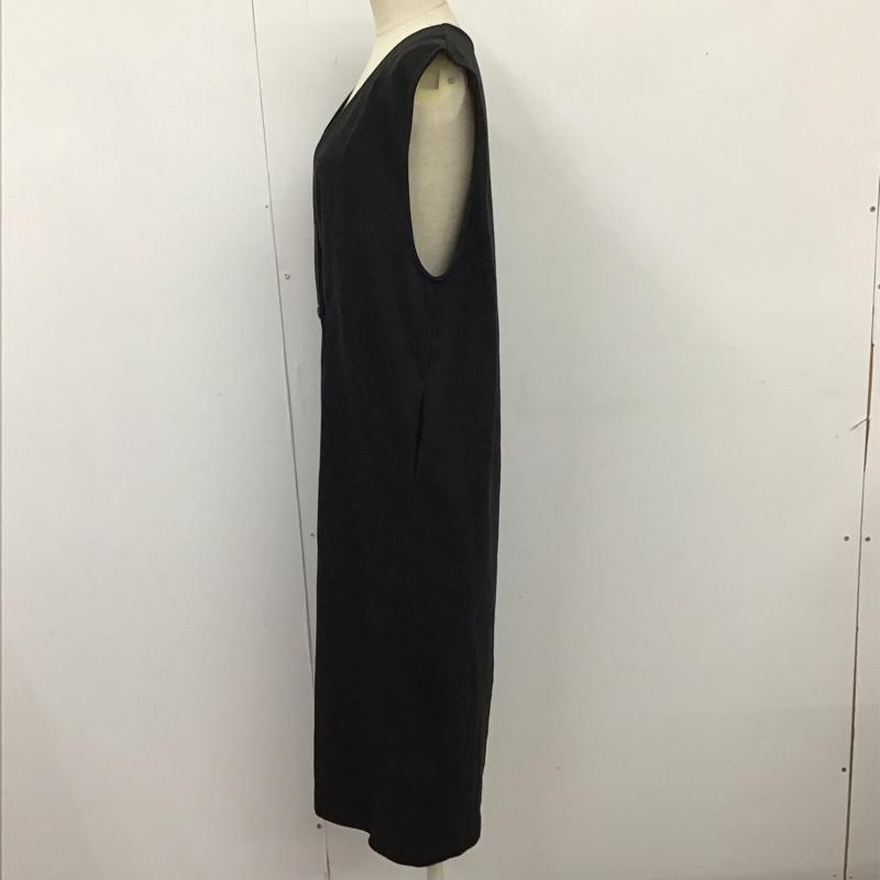 ショコラ フィネ ローブ chocol raffine robe ワンピース ロングスカート ノースリーブロングワンピース フレアスカートワンピース 無地 黒 / ブラック /  レディース USED 古着 中古 10116327