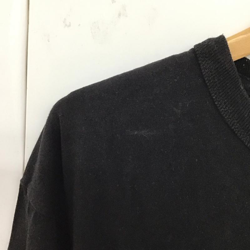 ステューシー STUSSY カットソー 長袖 長袖カットソー プリントカットソー クルーネック L ロゴ、文字 黒 / ブラック /  メンズ USED 古着 中古 10132558