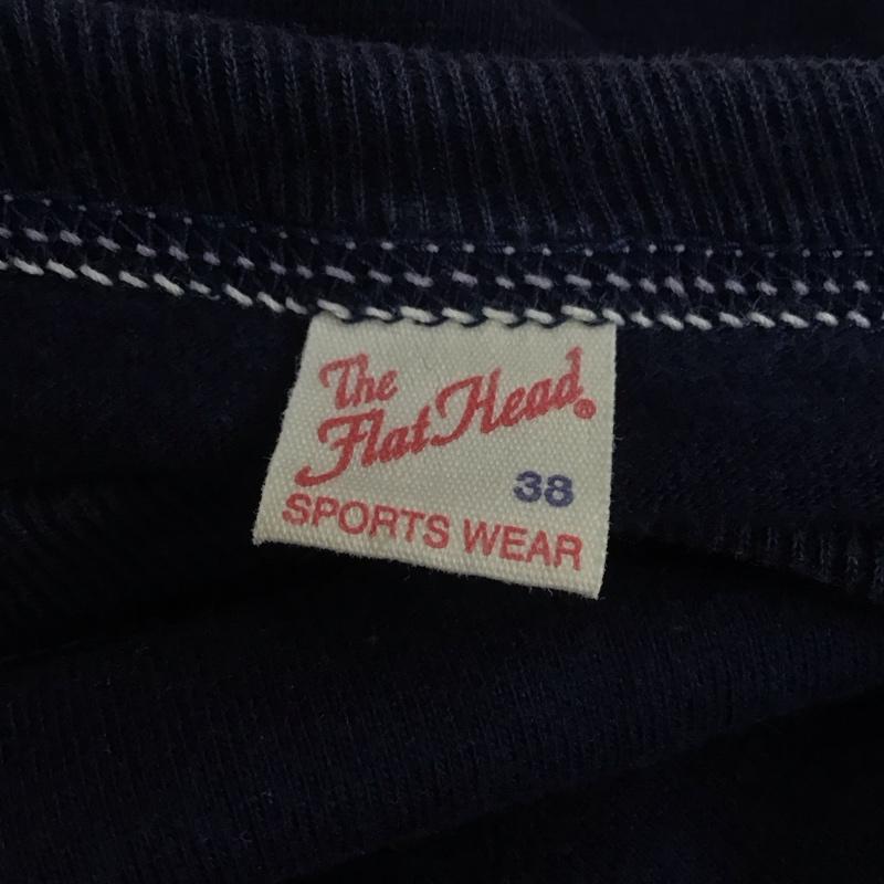 フラットヘッド The Flat Head Tシャツ 半袖 半袖カットソー プリントTシャツ クルーネックカットソー 38 ロゴ、文字 紺 / ネイビー /  メンズ USED 古着 中古 10113146