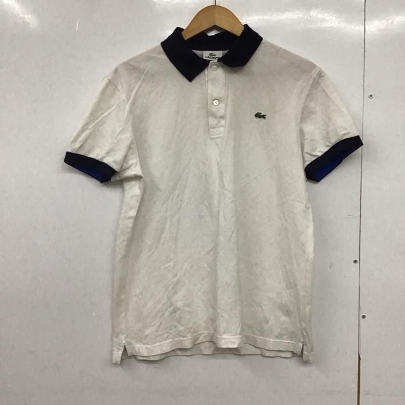 ラコステ LACOSTE ポロシャツ 半袖 半袖ポロシャツ カラーシャツ 半袖カットソー 4 ロゴ、文字 白 / ホワイト /  メンズ USED 古着 中古 10147060