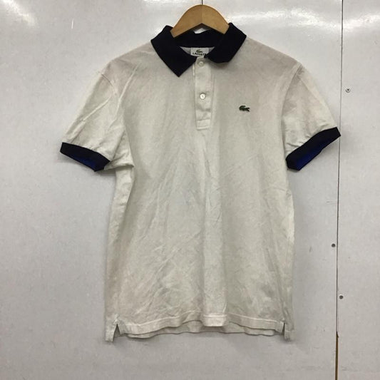 ラコステ LACOSTE ポロシャツ 半袖 半袖ポロシャツ カラーシャツ 半袖カットソー 4 ロゴ、文字 白 / ホワイト /  メンズ USED 古着 中古 10147060
