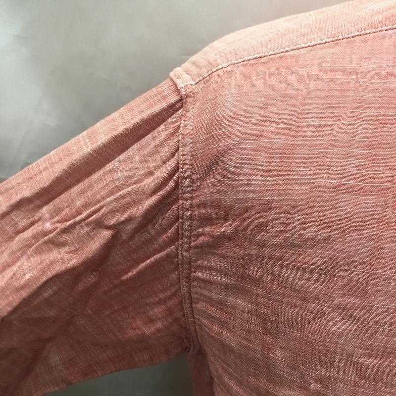 アールジェイビー R.J.B シャツ、ブラウス 長袖 長袖シャツ カラーシャツ ポケットシャツ 長袖カットソー 38 ロゴ、文字 赤 / レッド /  メンズ USED 古着 中古 10114057