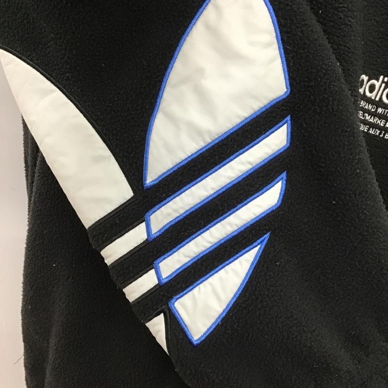 アディダス adidas ジャケット、上着 ジャケット、ブレザー GN8043 TricolorPolarFleece12ZipHoodie 長袖フリースジャケット ジップアップ ロゴ、文字 黒 / ブラック /  メンズ USED 古着 中古 10105583