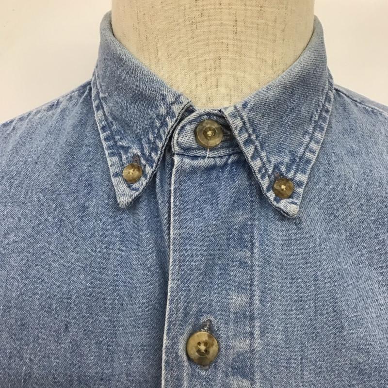 ディッキーズ Dickies シャツ、ブラウス 長袖 長袖シャツ デニムシャツ カジュアルシャツ ボタンダウンシャツ M 無地 インディゴ / インディゴ /  メンズ USED 古着 中古 10106605