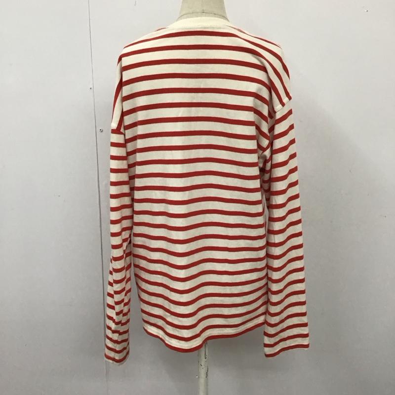 ザラ ZARA カットソー 長袖 0858 103 601 クルーネック ロンT M ボーダー柄 赤 / レッド / X オフホワイト / オフホワイト /  レディース USED 古着 中古 10113460