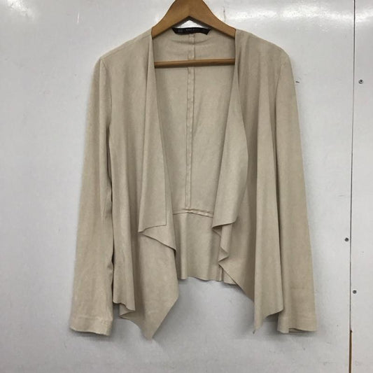 ザラベーシック ZARA BASIC カーディガン 長袖 長袖カーディガン 前開き ノーカラー XS 無地 ベージュ / ベージュ /  レディース USED 古着 中古 10136439