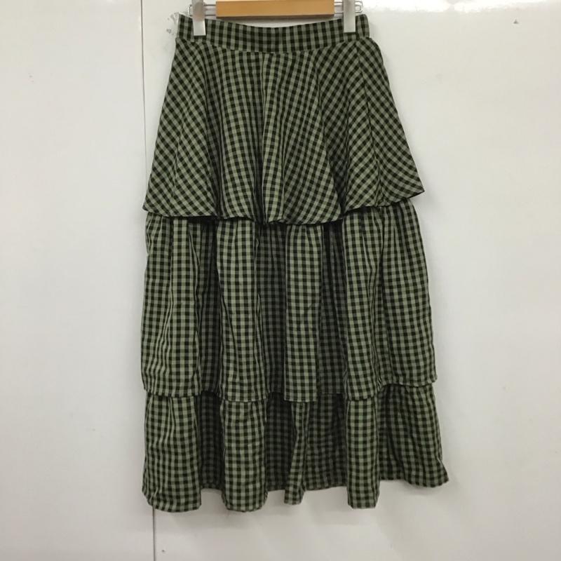 ダブルクローゼット w closet スカート ロングスカート FREE チェック 黒 / ブラック / X 緑 / グリーン /  レディース USED 古着 中古 10129624