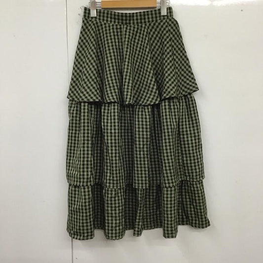 ダブルクローゼット w closet スカート ロングスカート FREE チェック 黒 / ブラック / X 緑 / グリーン /  レディース USED 古着 中古 10129624