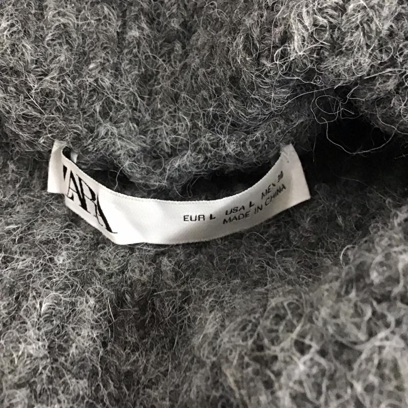 ザラ ZARA ニット、セーター 長袖 9598 165 802 タートルネック L 無地 ダークグレー / ダークグレー /  レディース USED 古着 中古 10119620