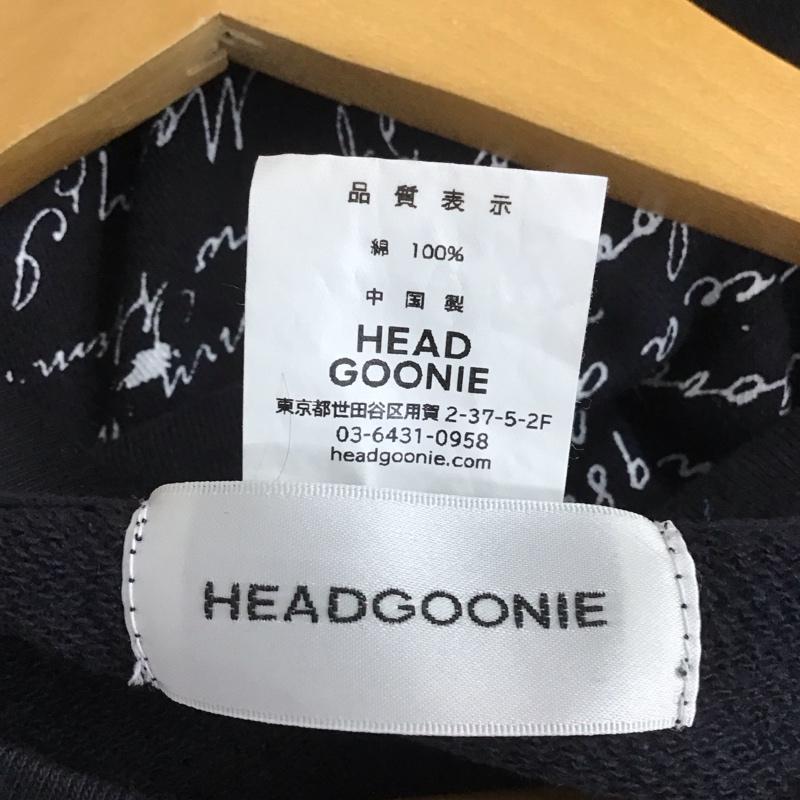 ヘッドグーニー HEADGOONIE トレーナー 長袖 長袖トレーナー スウェット クルーネック プルオーバー XXL プリント 紺 / ネイビー /  メンズ USED 古着 中古 10129291