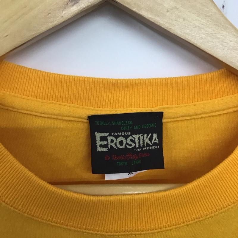 エロスティカ EROSTiKA Tシャツ 半袖 半袖カットソー プリントTシャツ クルーネックカットソー ビキニモンスターの逆襲 XL プリント 黄 / イエロー /  メンズ USED 古着 中古 10134620