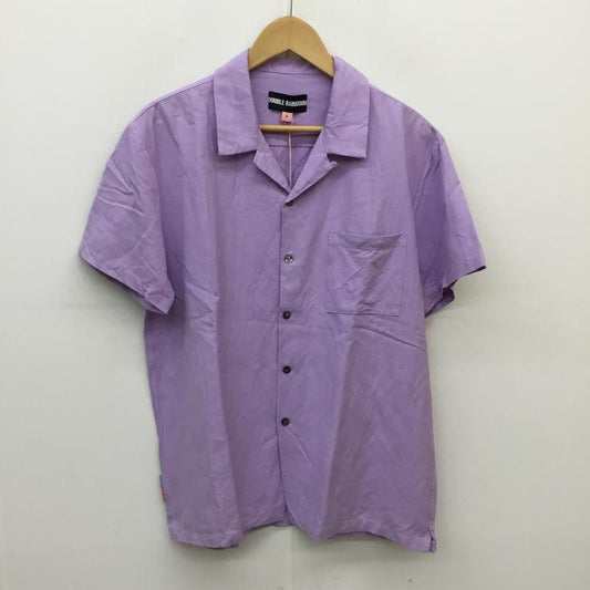 ダブルレインボー DOUBLE RAINBOUU シャツ、ブラウス 半袖 レーヨン　リネン　半そでシャツ L 紫 / パープル /  メンズ USED 古着 中古 10055433