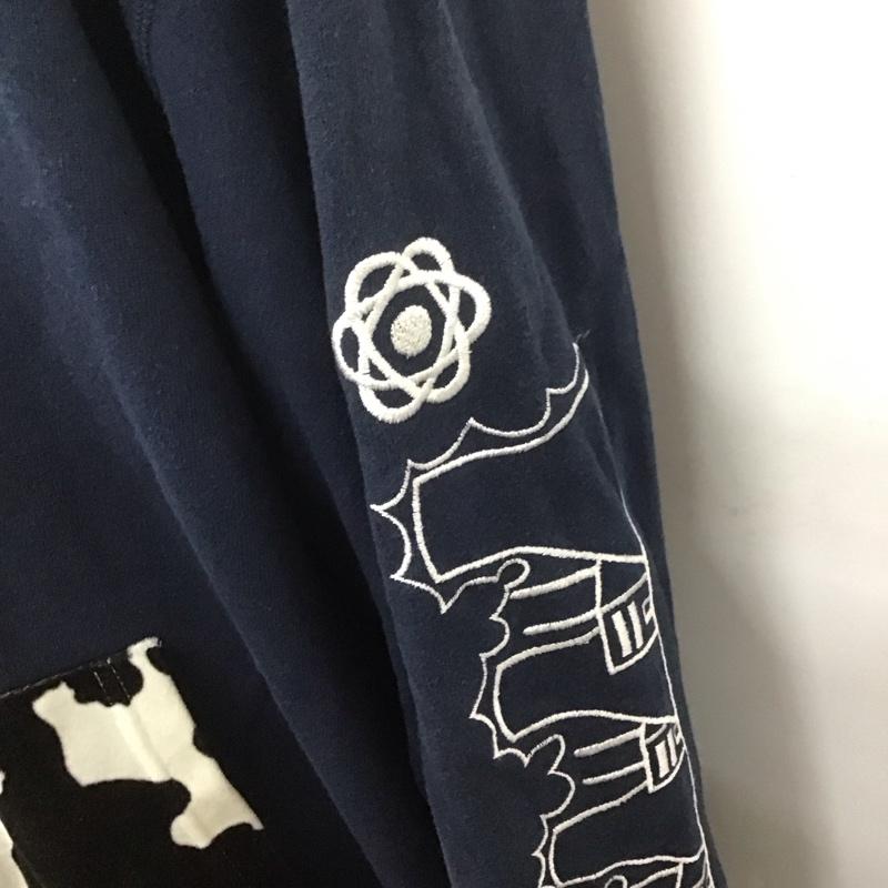アベイシングエイプ A BATHING APE パーカー 長袖 ジップアップパーカー 長袖パーカー フード付きパーカー 長袖スウェット XL ロゴ、文字 紺 / ネイビー /  メンズ USED 古着 中古 10107416