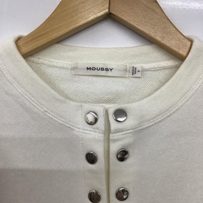 マウジー MOUSSY カーディガン 長袖 010FS780-0030 BUTTON UP CROPPED CD クロップドカーディガン スウェット FREE 無地 白 / ホワイト /  レディース USED 古着 中古 10143813
