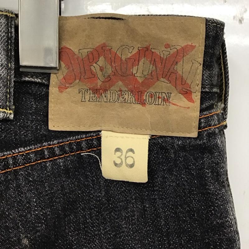 テンダーロイン TENDERLOIN パンツ デニム、ジーンズ デニムパンツ ストレートパンツ ワイドパンツ カジュアルパンツ ジーンズ 36 無地 黒 / ブラック /  メンズ USED 古着 中古 10115127