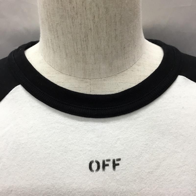 オフホワイト Off-White カットソー 長袖 omab008f17185030 長袖Tシャツ ラグラン S ロゴ、文字 白 / ホワイト / X 黒 / ブラック /  メンズ USED 古着 中古 10114814