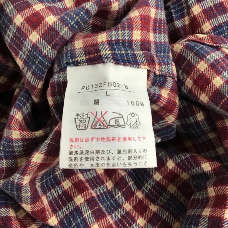 ピンクハウス PINK HOUSE シャツ、ブラウス 長袖 P013ZFB02 刺繍 ブーケ フリル襟 L チェック マルチカラー / マルチカラー /  レディース USED 古着 中古 10138610