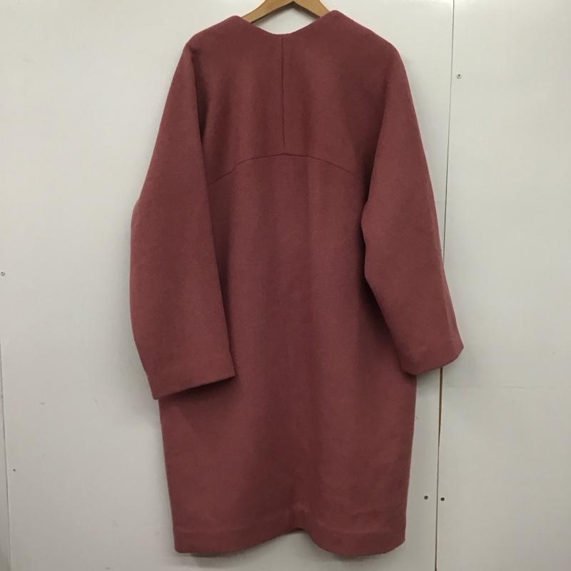 ジーナシス JEANASIS コート コート一般 js071070ad ショートビーバーノーカラーコート FREE 無地 桃 / ピンク /  レディース USED 古着 中古 10145409