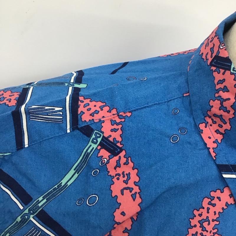 古着 USED シャツ、ブラウス 半袖 半袖シャツ プリントシャツ ポケットシャツ S プリント 青 / ブルー /  メンズ USED 古着 中古 10125766