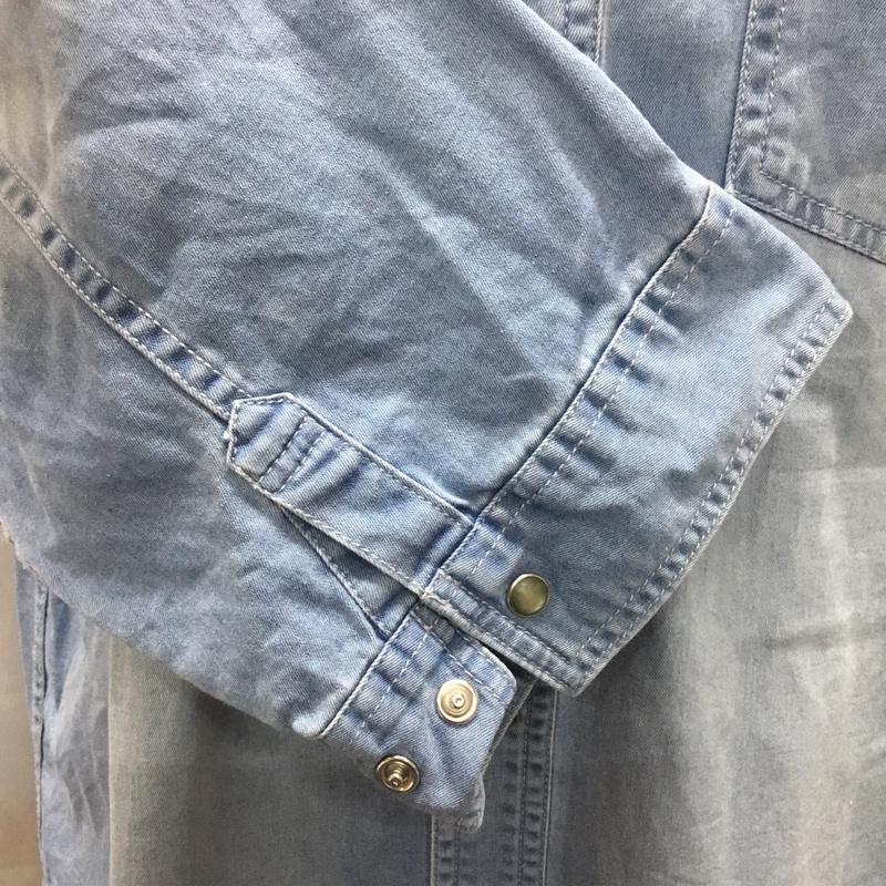 ノートン Norton シャツ、ブラウス 七分袖 デニムシャツ XXL 無地 水色 / ライトブルー /  メンズ USED 古着 中古 10108888