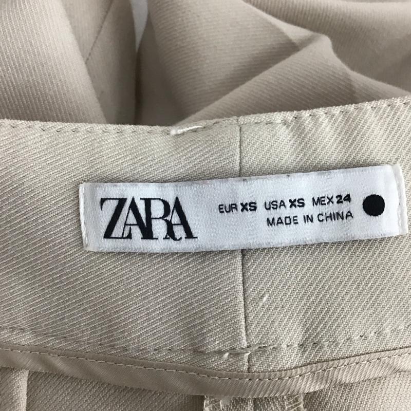 ザラ ZARA パンツ スラックス スラックスパンツ ワイドパンツ カジュアルパンツ センタータックパンツ XS 無地 ベージュ / ベージュ /  レディース USED 古着 中古 10124126
