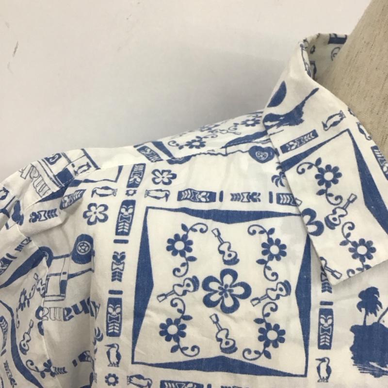 チャムス CHUMS シャツ、ブラウス 半袖 CH02-1073 アロハシャツ コットン L 総柄 白 / ホワイト / X 緑 / グリーン /  メンズ USED 古着 中古 10108179