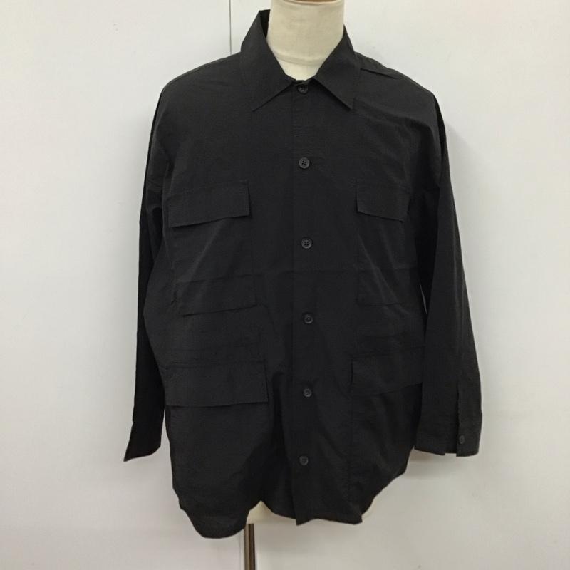 ハレ HARE シャツ、ブラウス 長袖 ha020174tr サファリシャツ FREE 無地 黒 / ブラック /  メンズ USED 古着 中古 10123339