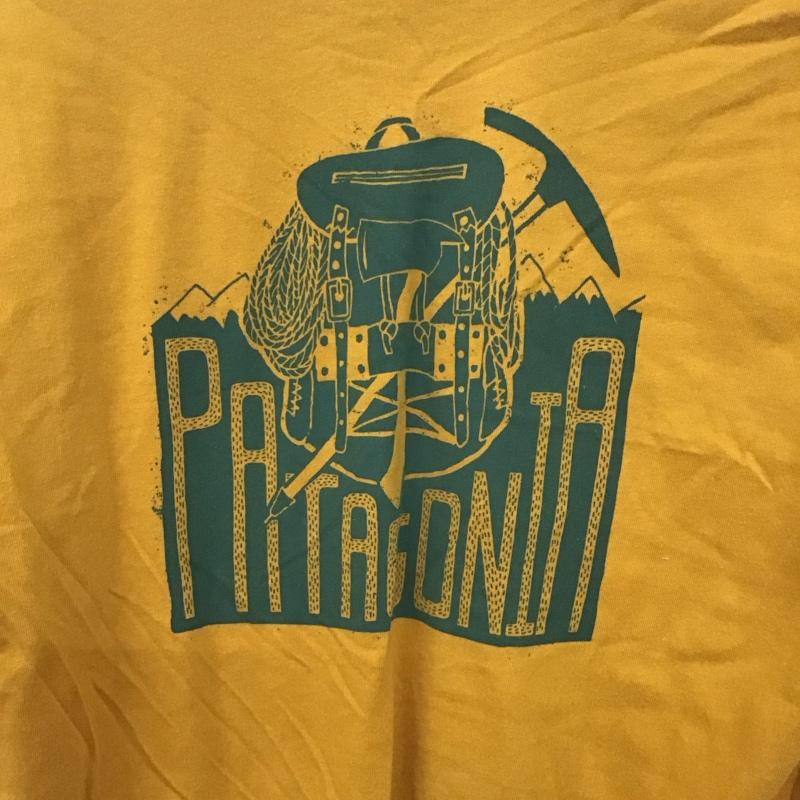 パタゴニア patagonia Tシャツ 半袖 半袖カットソー プリントTシャツ クルーネックカットソー S ロゴ、文字 黄 / イエロー /  メンズ USED 古着 中古 10130475